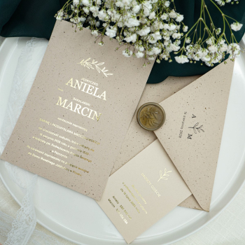 Zaproszenia złocone – glamour – wzór 92 - zdjęcie 1