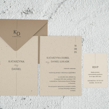 Zaproszenia minimalistyczne z datą – wzór 101 - zdjęcie 1