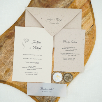 Zaproszenia z kwiatkiem – wzór 91 - zdjęcie 1