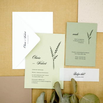 Zaproszenia Kłosy zbóż – wzór 45 - zdjęcie 1