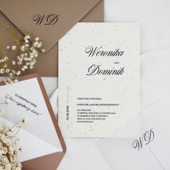 Zaproszenia eleganckie z linią WD – wzór 128 - zdjęcie 1