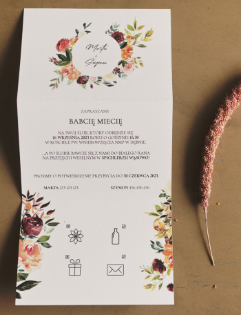 Zaproszenia ślubne SKŁADANE Wzór 4 - zdjęcie 1