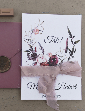 Zaproszenia ślubne KWIATOWE Wzór 15 - zdjęcie 1
