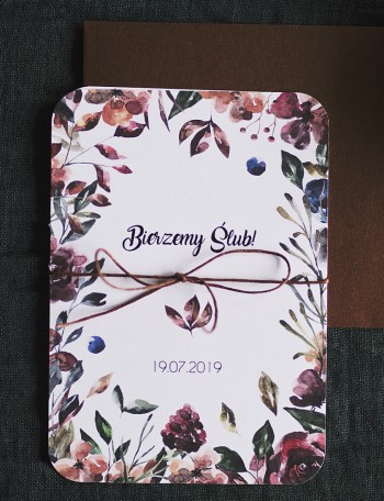 Zaproszenia ślubne KWIATOWE Wzór 3 - zdjęcie 1