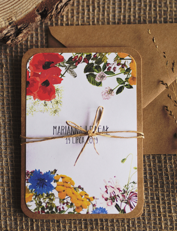 Zaproszenia ślubne KWIATOWE Wzór 9 - zdjęcie 1