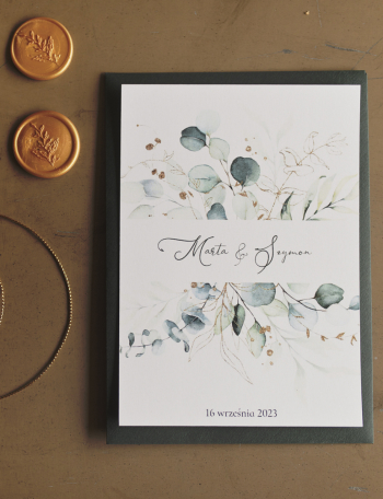 Zaproszenia ślubne ZIELONE Wzór 3 - zdjęcie 1