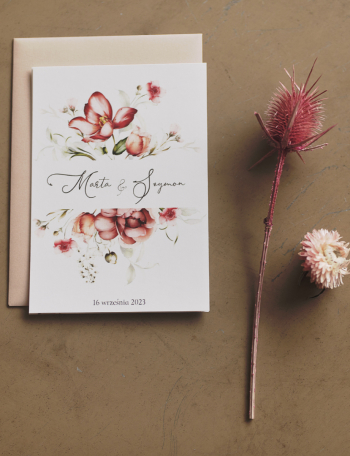 Zaproszenia ślubne KWIATOWE Wzór 12 - zdjęcie 1
