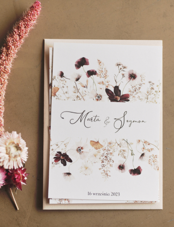 Zaproszenia ślubne KWIATOWE Wzór 20 - zdjęcie 1