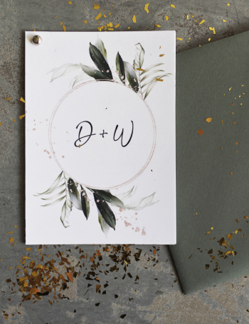 Zaproszenia ślubne ZIELONE Wzór 14 - zdjęcie 1