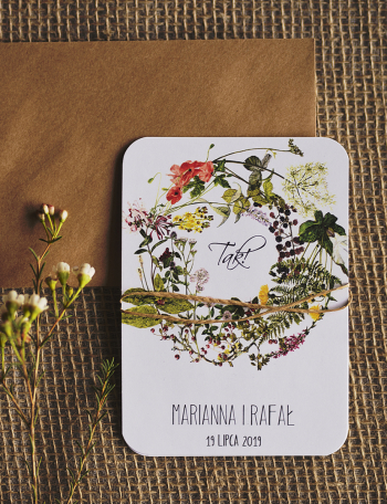 Zaproszenia ślubne KWIATOWE Wzór 8 - zdjęcie 1