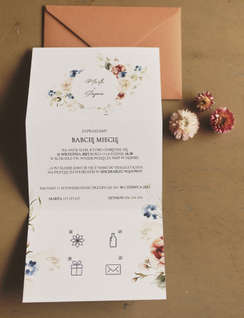 Zaproszenia ślubne SKŁADANE Wzór 3 - zdjęcie 1