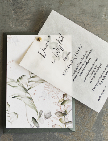 Zaproszenia ślubne ZIELONE Wzór 15 - zdjęcie 1