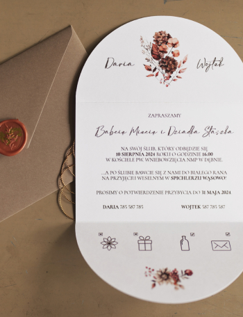 Zaproszenia ślubne SKŁADANE Wzór 10 - zdjęcie 1