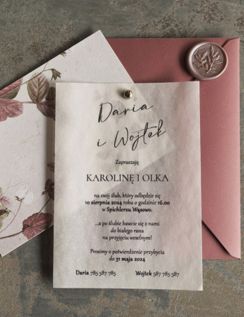 Zaproszenia ślubne KWIATOWE Wzór 33 - zdjęcie 1