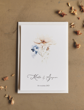 Zaproszenia ślubne KWIATOWE Wzór 21 - zdjęcie 1