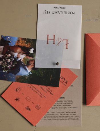 Zaproszenia ślubne ZE ZDJĘCIEM Wzór 2 - zdjęcie 1