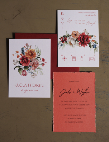 Zaproszenia ślubne KWIATOWE Wzór 35 - zdjęcie 1