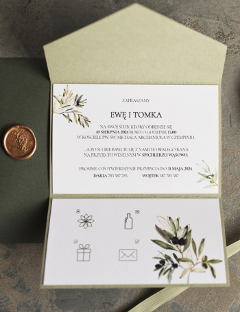 Zaproszenia ślubne ETUI Wzór 14 - zdjęcie 1