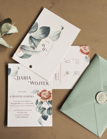 Zaproszenia ślubne KWIATOWE Wzór 29 - zdjęcie 1