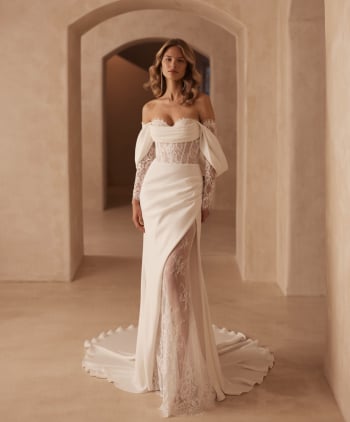 Syrenka z opadającymi ramiączkami i zakładaną spódnicą tiulową 5851 - zdjęcie 1