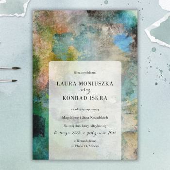 Zaproszenia ślubne W stylu artystycznym (chłodne) - zdjęcie 1