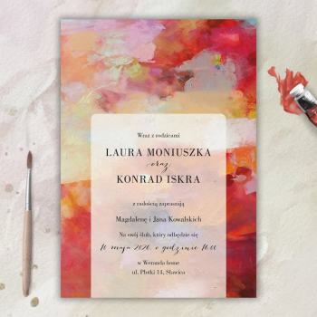Zaproszenia ślubne W stylu artystycznym (ciepłe) - zdjęcie 1