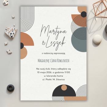 Zaproszenia ślubne Modernistyczna abstrakcja - zdjęcie 1