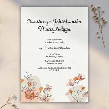 Zaproszenia ślubne Pastelowa łąka - zdjęcie 1