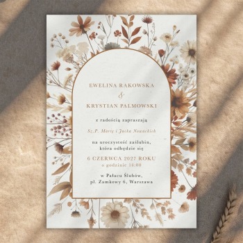 Zaproszenia ślubne Rustykalna łąka - zdjęcie 1