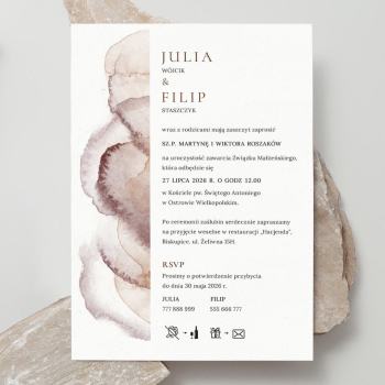 Zaproszenia ślubne Ziemiste akwarele - zdjęcie 1