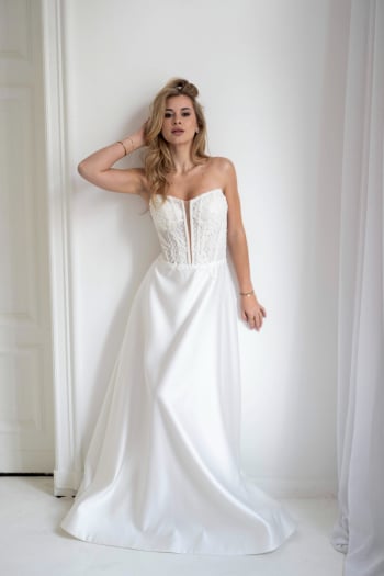 RITA satynowa, nowczesna, gładka, gorsetowa - zdjęcie 1