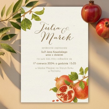 Zaproszenia ślubne Granat - zdjęcie 1