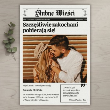 Zaproszenia ślubne Ślubne wieści ze zdjęciem - zdjęcie 1