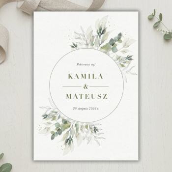 Zaproszenia ślubne Subtelna zieleń - zdjęcie 1