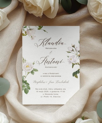 Zaproszenia ślubne Subtelne róże - zdjęcie 1