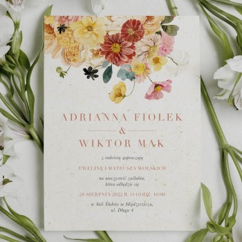 Zaproszenia ślubne Letnie Kwiaty - zdjęcie 1