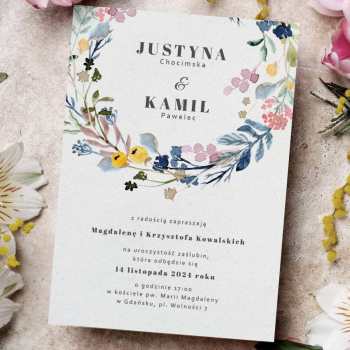 Zaproszenia ślubne Barwna Flora - zdjęcie 1