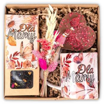 Prezent na dzień mamy matki zestaw kubek, herbata, kwiaty - zdjęcie 1