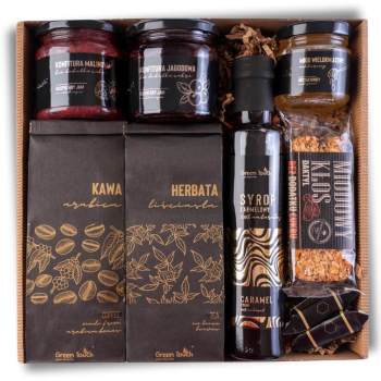 Zestaw prezentow box herbata kawa syrop słodycze miód konfitury bez cukru - zdjęcie 1