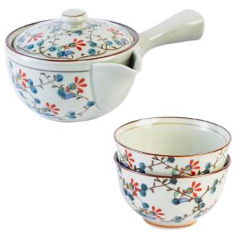 Zestaw do herbaty czajnik zaparzacz czajniczek Kyusu japoński   czarki - zdjęcie 1