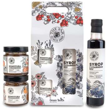 Zestaw przetworów prezent konfitury syrop z czarnego bzu premium w pudełku - zdjęcie 1