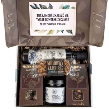 Zestaw prezentowy zestaw herbat kwitnących syrop owoce herbata prezent box - zdjęcie 1