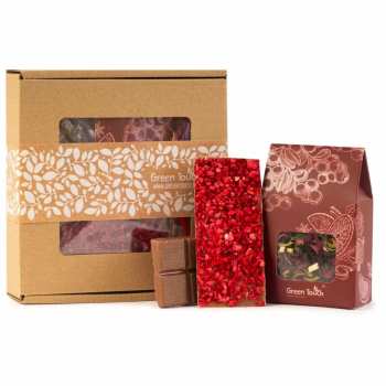 Zestaw prezentowy upominek pudełko z herbatą i czekoladką. Prezent na dzień kobiet na walentynki - zdjęcie 1