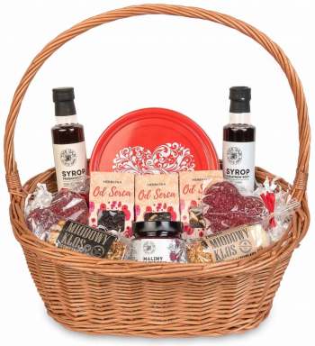 Kosz prezentowy duży od serca z ciastkami i herbatą syropy czekolady zestaw podziękowanie - zdjęcie 1