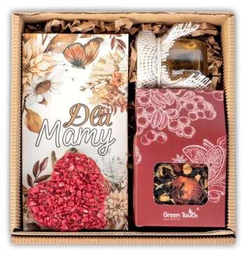 Prezent na dzień matki dla mamy zestaw prezentowy box czekolada serce miód - zdjęcie 1