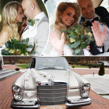 Srebrny Mercedes klasy S lata 60 | Auto do ślubu Szczecin, zachodniopomorskie