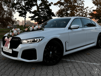 BMW Seria 7 Long, kolor biała perła | Auto do ślubu Bydgoszcz, kujawsko-pomorskie