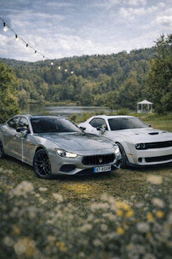 Biały Dodge Chellenger | Auto do ślubu Chojnice, pomorskie