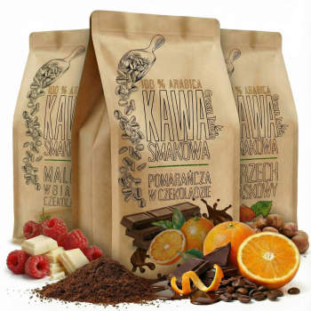 Zestaw prezentowy kawa mielona smakowa 3 x 250 g świeżo mielona na prezent - zdjęcie 1