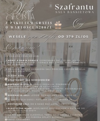 Szafrantu | Sala weselna Niepołomice, małopolskie